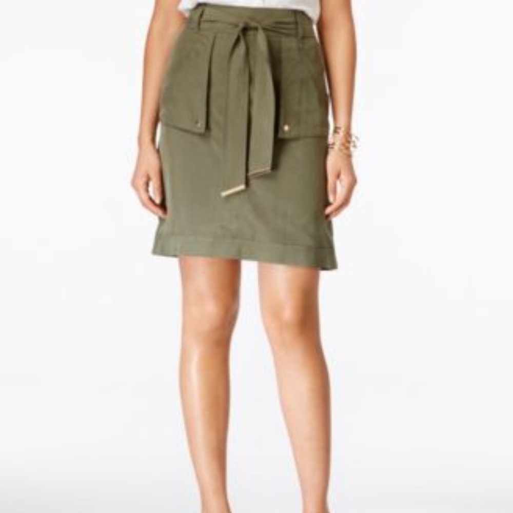 I.N.C. Petite Belted Cargo Skirt NWT